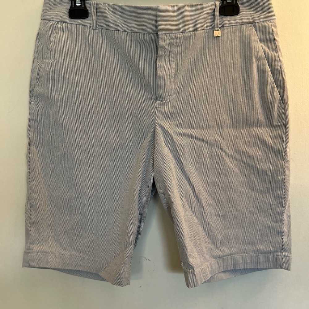 Calvin Klein Size 10 Blue and white pin striped Shorts